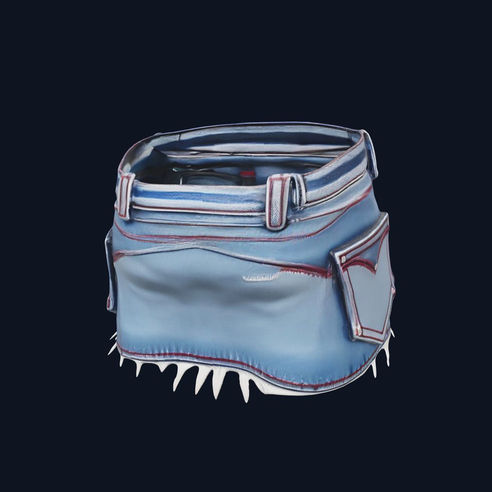 Stylish Denim Skirt Model Pack with Detailed Textures